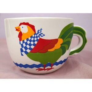 Vintage 1992 Rooster FTD Chicken Soup Bouquet Oversized Coffee Mug Decor Planter
